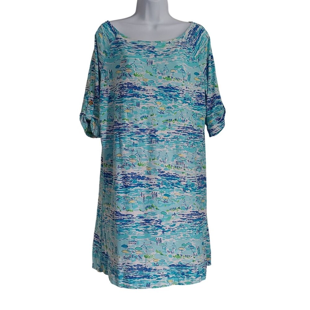 Lilly Pulitzer High Tide Toile Beach Resort Dress Cruise Beachy Vacation L